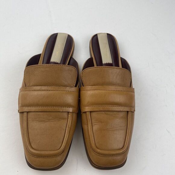 Franco Sarto Womens Duval Slip On Mule Shoes Size 7.5 M Tan Leather Square Toe - Picture 13 of 16